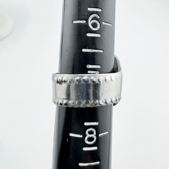 Vintage Swirl Fork Ring Iridescent Stone Handmade Unique Artisan Statement - Picture 10 of 11